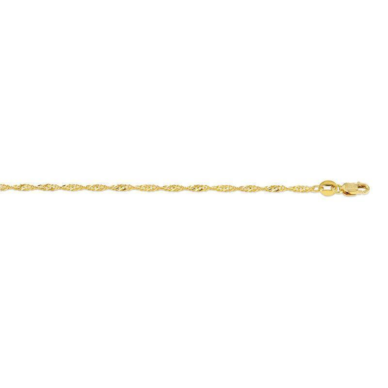 10K Yellow Gold 22" Singapore Link Italian Chain