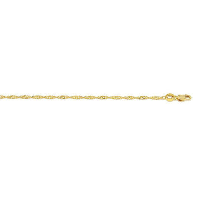 10K Yellow Gold 22" Singapore Link Italian Chain