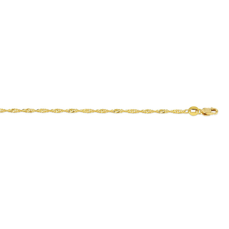 10K Yellow Gold 22&quot; Singapore Link Italian Chain