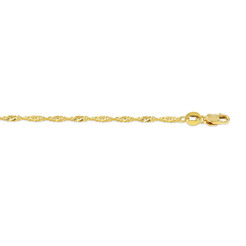 10K Yellow Gold 22&quot; Singapore Link Italian Chain