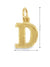 Initial Letter D Pendant in Solid 10K Yellow Gold