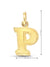 Solid 10K Yellow Gold Initial Letter P Pendant