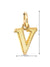 10K Yellow Gold Initial Letter V Pendant