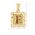 Initial Letter F Square Pendant in 10K Yellow Gold