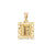 Initial Letter F Square Pendant in 10K Yellow Gold