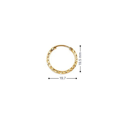 10K Yellow Gold 15MM Dazzles Hoop Earrings