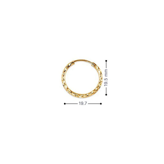 10K Yellow Gold 15MM Dazzles Hoop Earrings