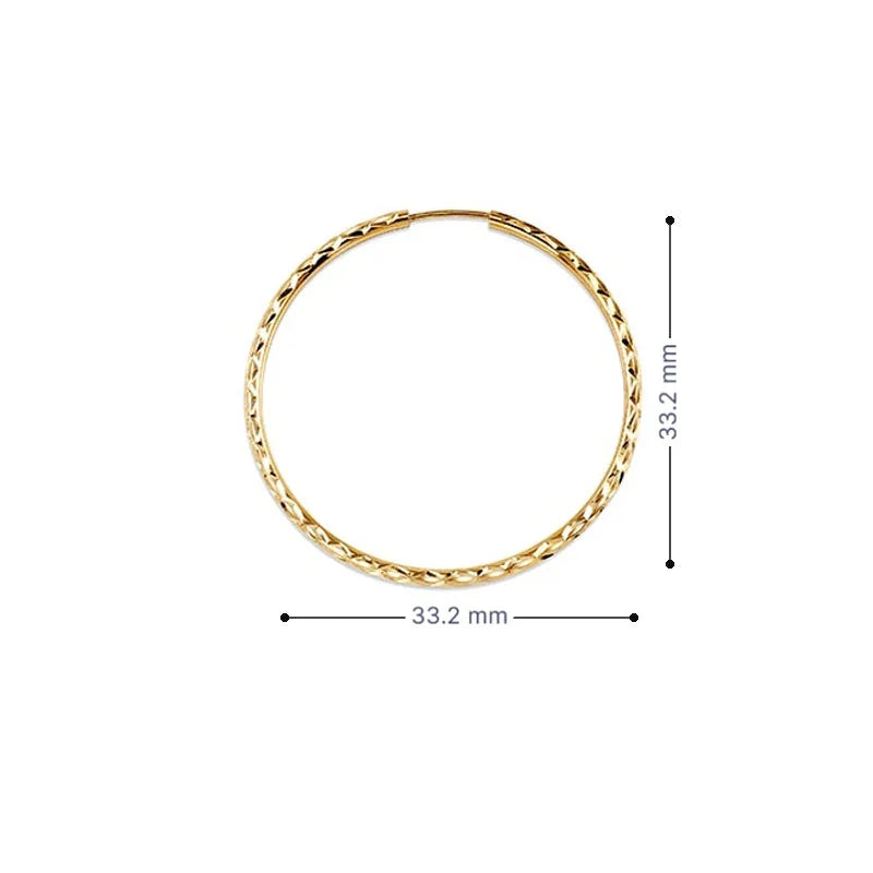 10K Yellow Gold 30MM Dazzles Hoop Earrings
