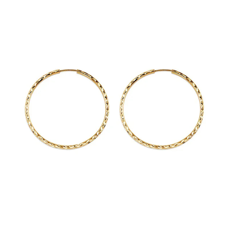 10K Yellow Gold 30MM Dazzles Hoop Earrings