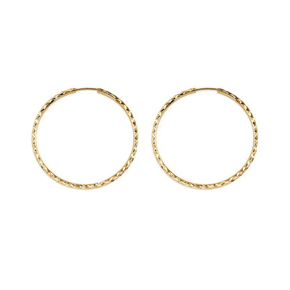 10K Yellow Gold 30MM Dazzles Hoop Earrings