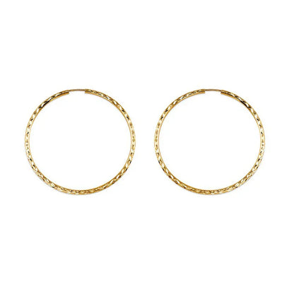 10K Yellow Gold 35MM Dazzles Hoop Earring