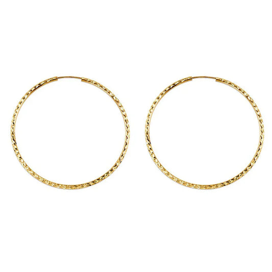 10K Yellow Gold 45MM Dazzles Hoop Earring