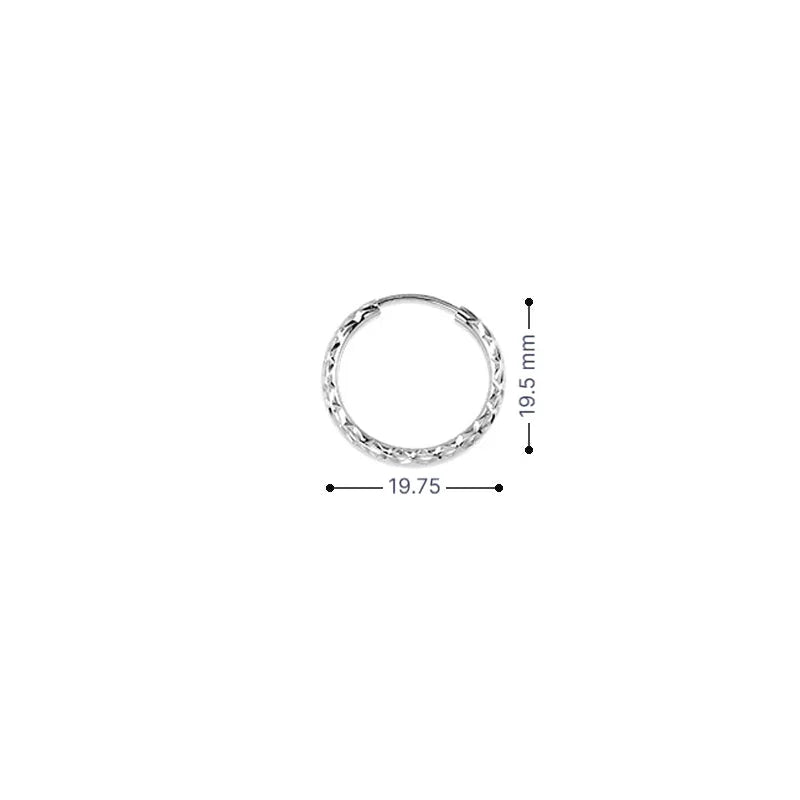 10K White Gold 15MM Dazzles Hoop Earrings