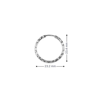 10K White Gold 19MM Dazzles Hoop Earrings