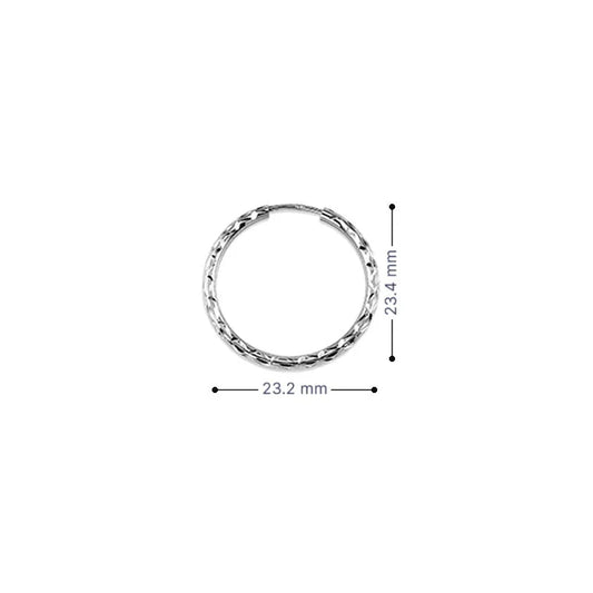 10K White Gold 19MM Dazzles Hoop Earrings
