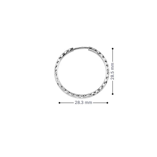 10K White Gold 24MM Dazzles Hoop Earrings