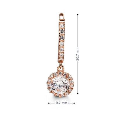10K Rose Gold CZ Bella Lux Earrings