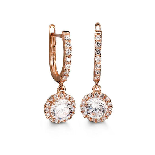 10K Rose Gold CZ Bella Lux Earrings