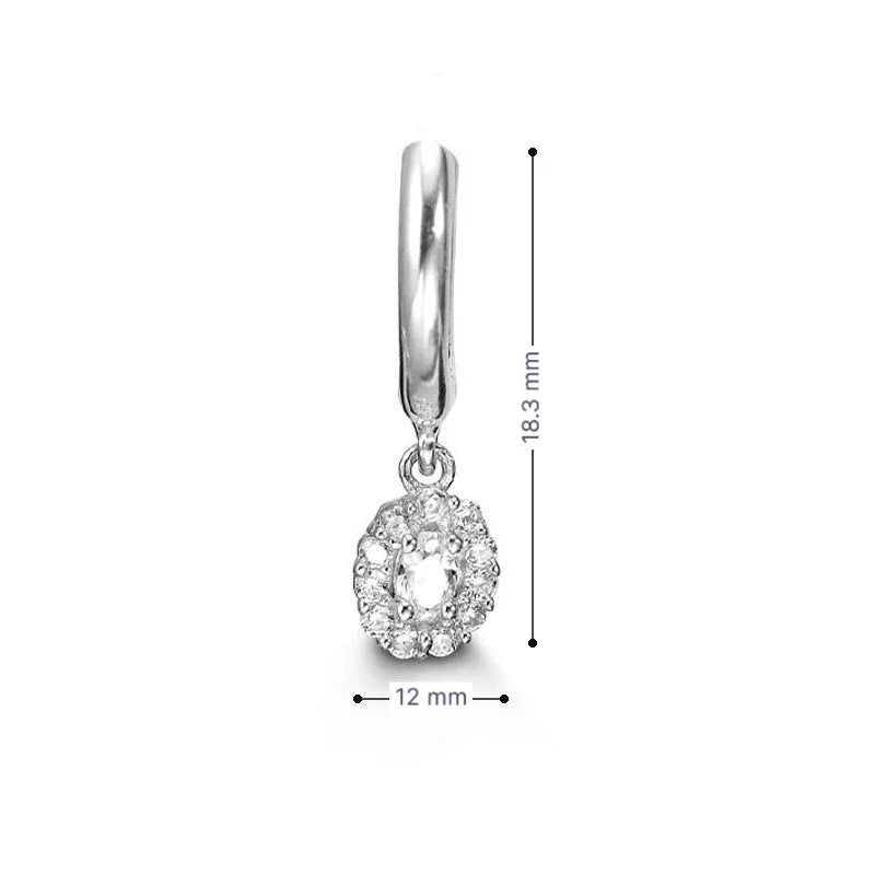 10K White Gold CZ Bella Lux Earrings