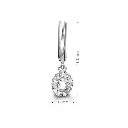 10K White Gold CZ Bella Lux Earrings