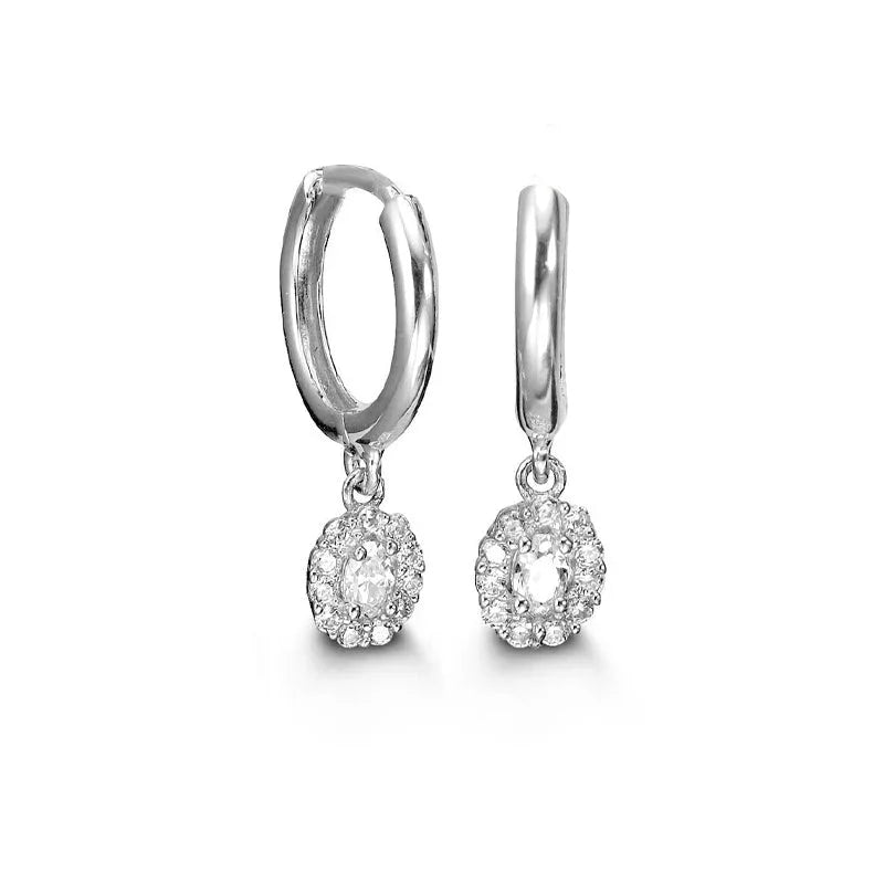 10K White Gold CZ Bella Lux Earrings