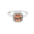 November Birthstone Citrine Color Cushion Cut CZ Halo Ring