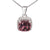 October Cushion Birthstone Color CZ Pendant in Sterling Silver