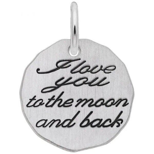 I Love You to the Moon and Back Tag Sterling Silver Charm