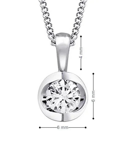 Canadian Diamond 0.25ct Solitaire Pendant in Tension Set in 14K White Gold
