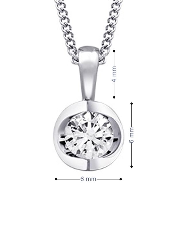 Canadian Diamond 0.25ct Solitaire Pendant in Tension Set in 14K White Gold