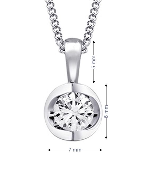 Canadian Diamond 0.40ct Solitaire Pendant in Tension Set in 14K White Gold