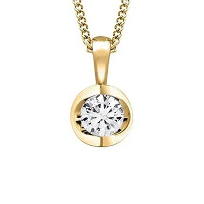 Canadian Diamond 0.50ct Solitaire Pendant in Tension Set in 14K Yellow Gold