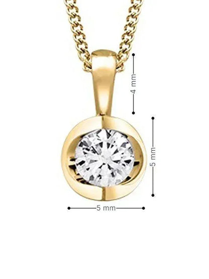 Canadian Diamond 0.15ct Solitaire Pendant in Tension Set in 14K Yellow Gold