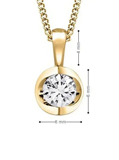Canadian Diamond 0.25ct Solitaire Pendant in Tension Set in 14K Yellow Gold