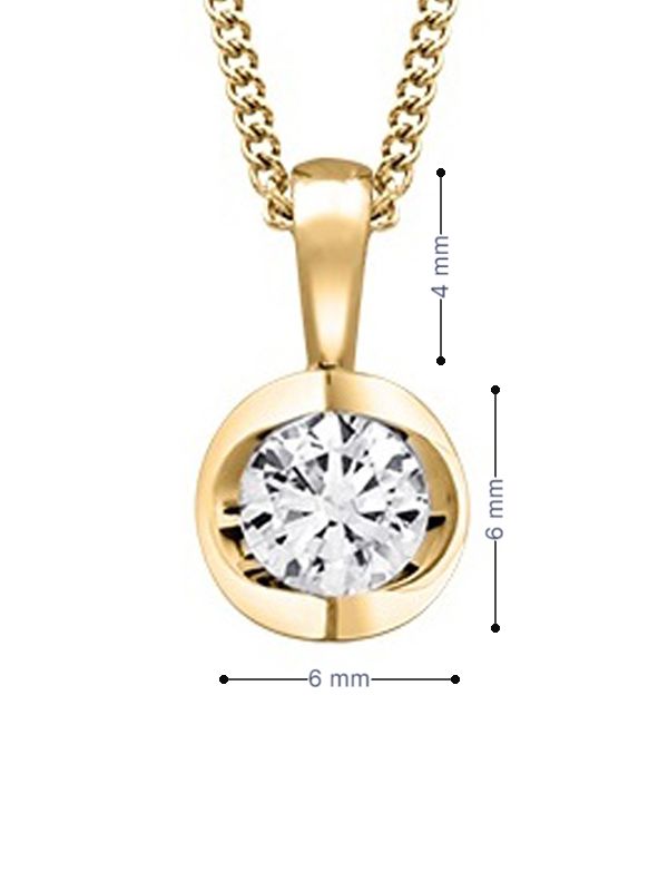 Canadian Diamond 0.25ct Solitaire Pendant in Tension Set in 14K Yellow Gold