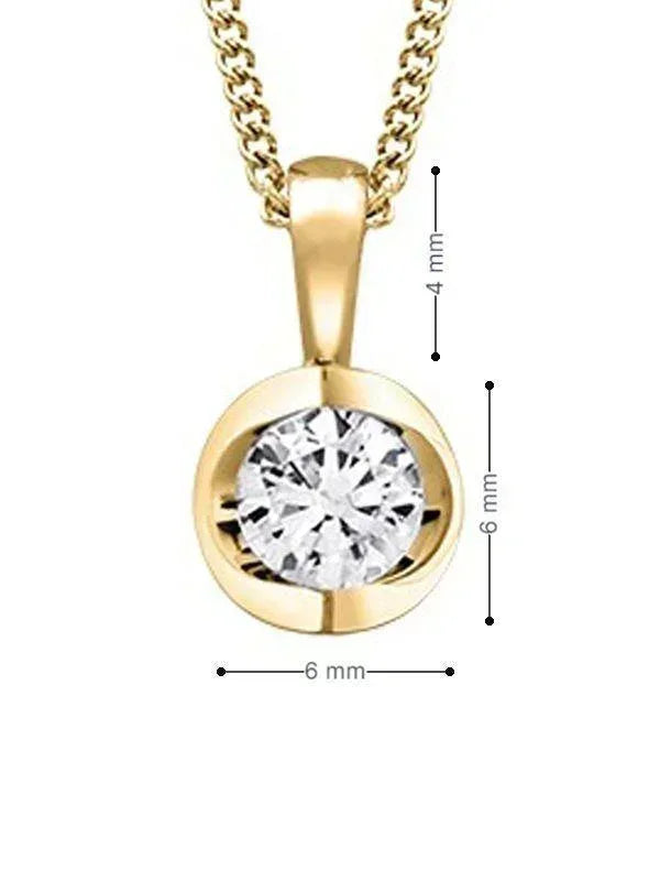 Canadian Diamond 0.20ct Solitaire Pendant in Tension Set in 14K Yellow Gold