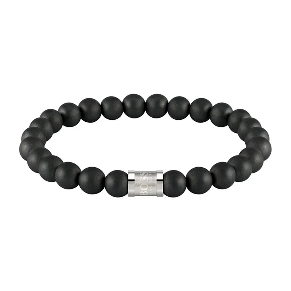 Hugo Boss Jewellery Men's Onyx Beads Bracelet 1580042M