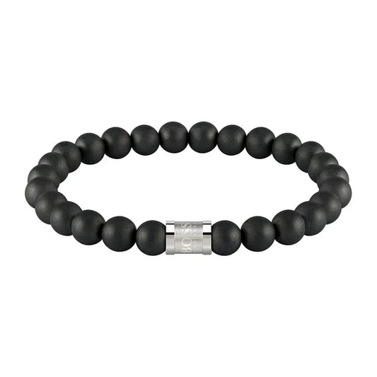 Hugo Boss Jewellery Men's Onyx Beads Bracelet 1580042M