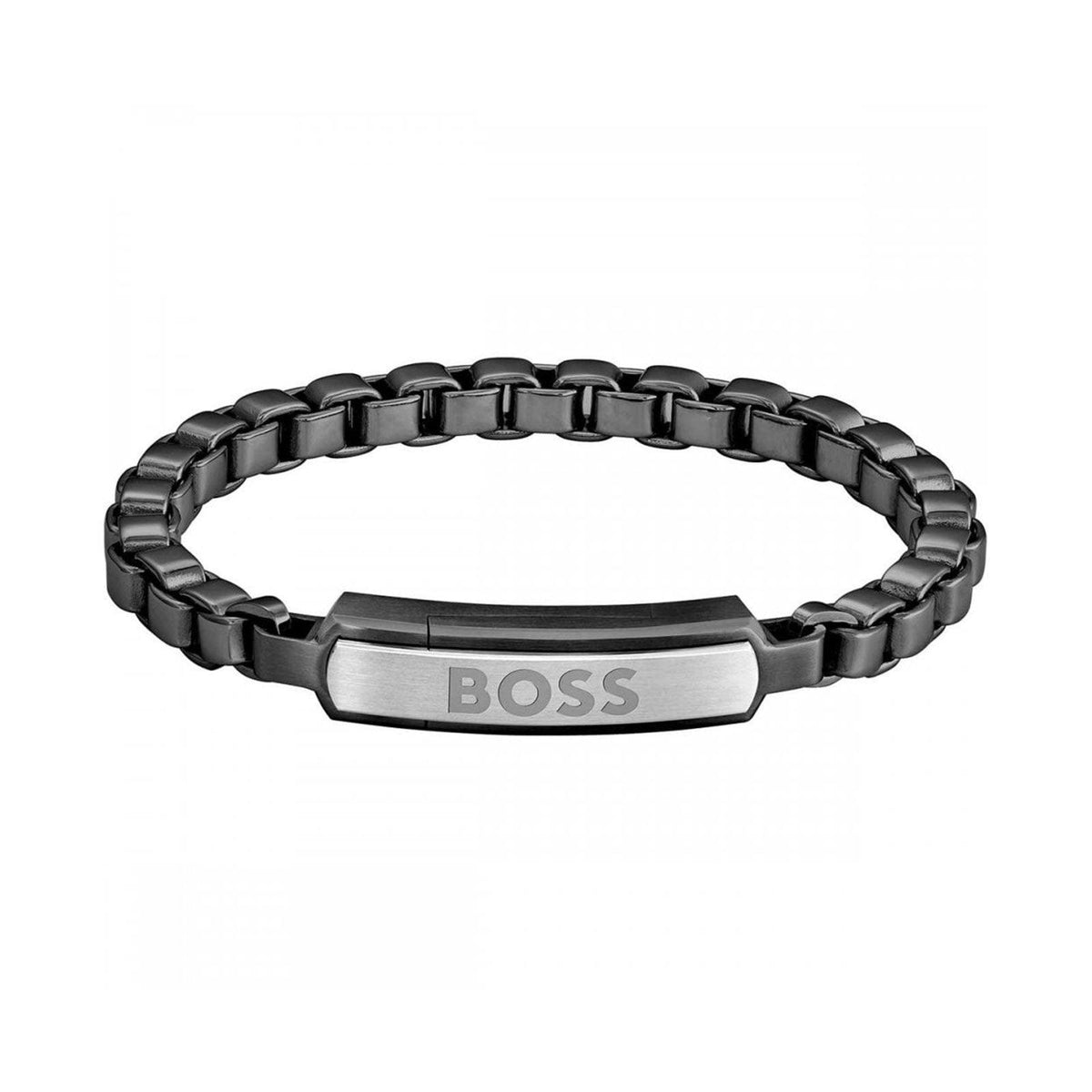 Hugo Boss Jewellery Men&#39;s Devon Collection Black IP Bracelet 1580598M