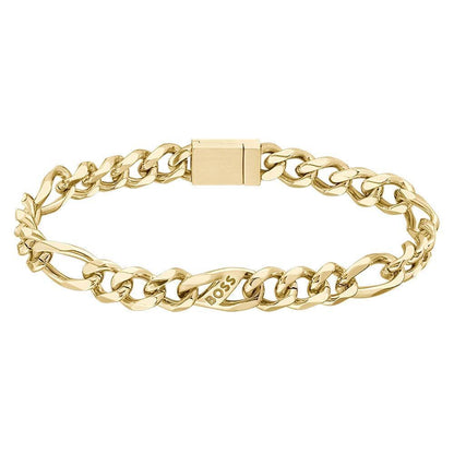 Hugo Boss Jewellery Men's Rian Logo Link Gold IP Bracelet 1580614M