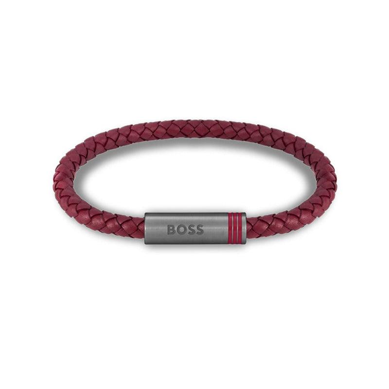 Hugo Boss Jewellery Men&#39;s Ares Single Braided Leather Bracelet 1580626