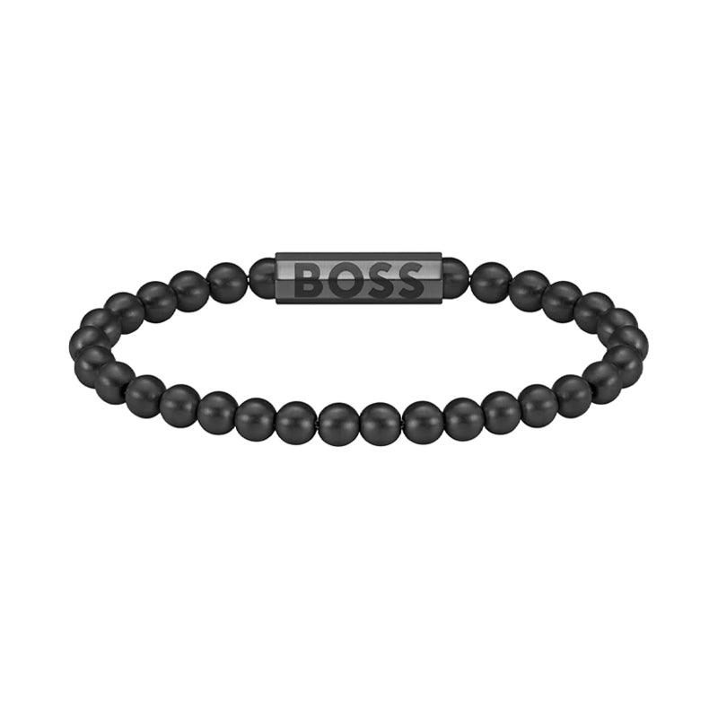 Hugo Boss Jewelry Men&#39;s Sphere Black Ion Plating Stainless Steel Bracelet 1580659M