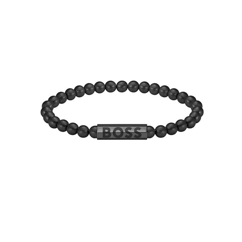 Hugo Boss Jewelry Men&#39;s Sphere Black Ion Plating Stainless Steel Bracelet 1580659M