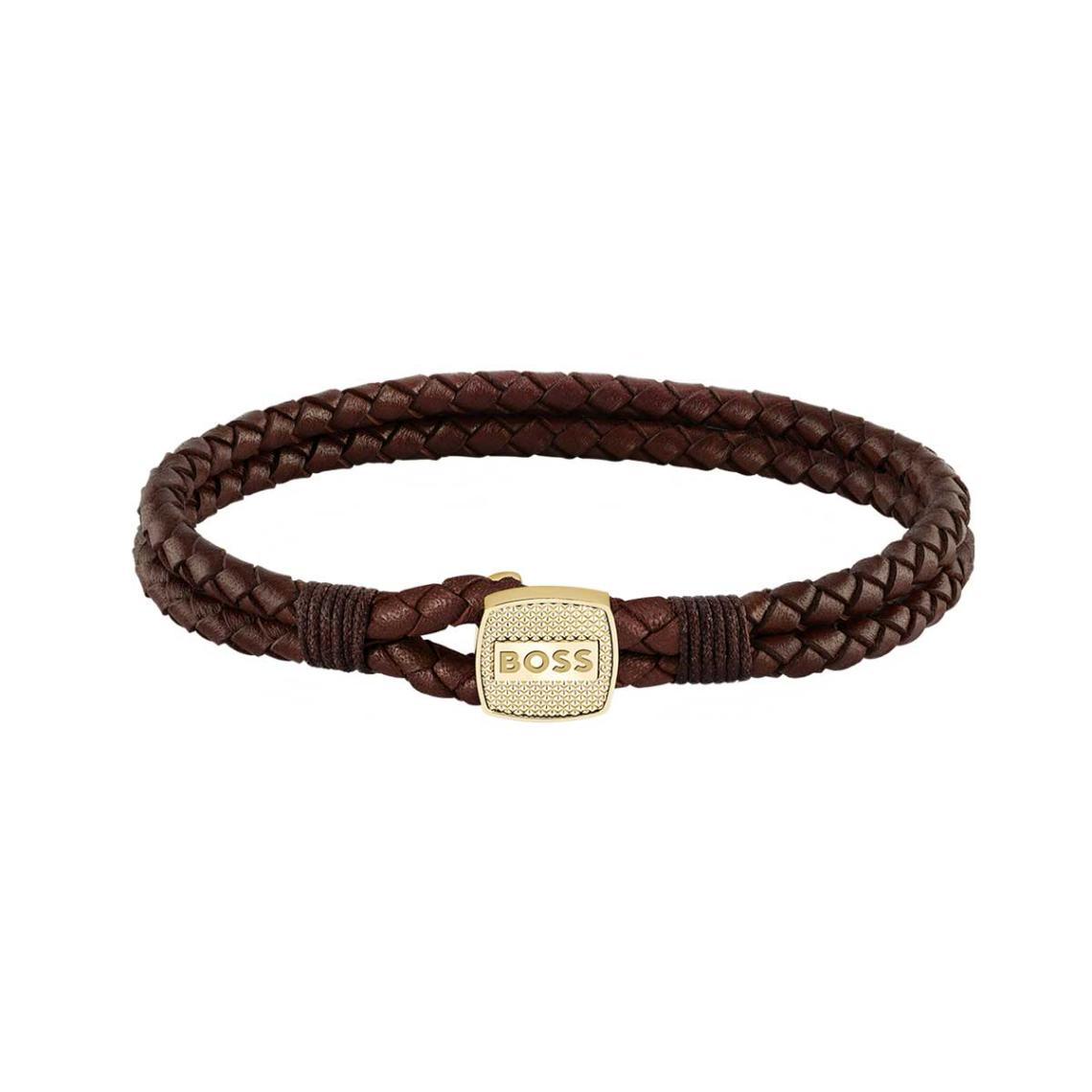 Hugo Boss Jewelry Men&#39;s Seal Leather Bracelet 1580667M