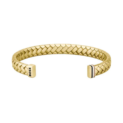Hugo Boss Jewellery Gold Steel Men's Open Bangle 1580672