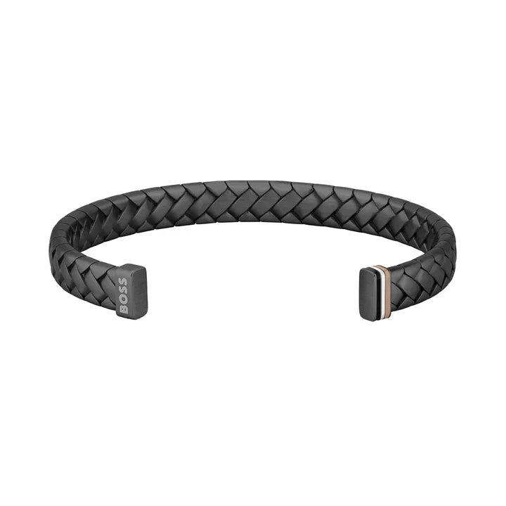 Hugo Boss Jewellery Men's Tailored Black Braided Bangle 1580673
