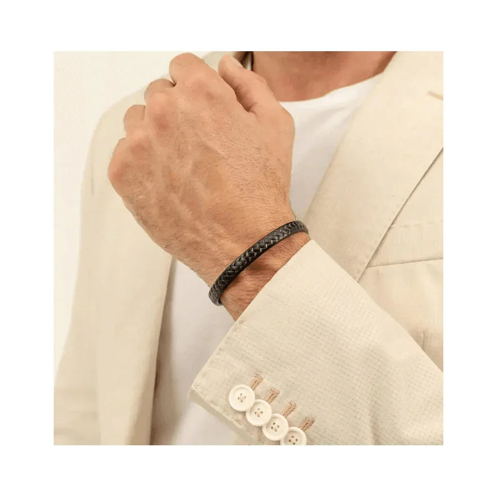 Hugo Boss Jewellery Men's Tailored Black Braided Bangle 1580673