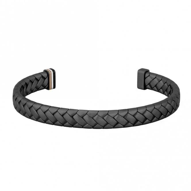 Hugo Boss Jewellery Men's Tailored Black Braided Bangle 1580673
