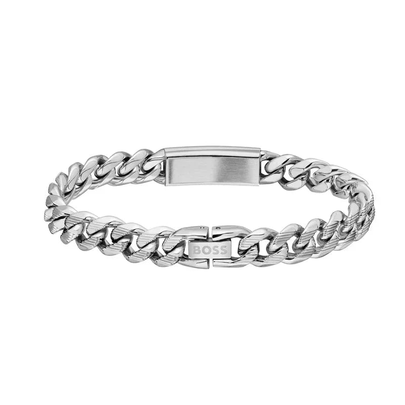 Hugo Boss Jewellery Men's Kassy Stainless Steel & Black Enamel Bracelet 1580679M