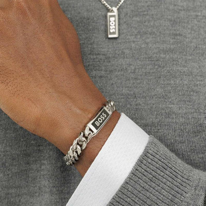 Hugo Boss Jewellery Men's Kassy Stainless Steel & Black Enamel Bracelet 1580679M